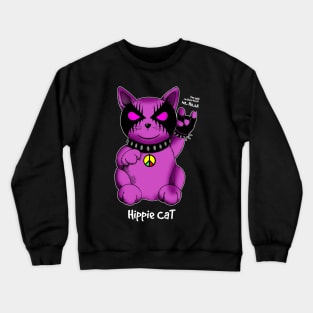 hippie cat Crewneck Sweatshirt